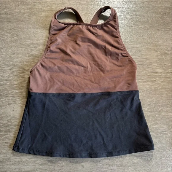 Vintage Brown Black Halter Tank Top S La Blanca - Picture 2 of 9